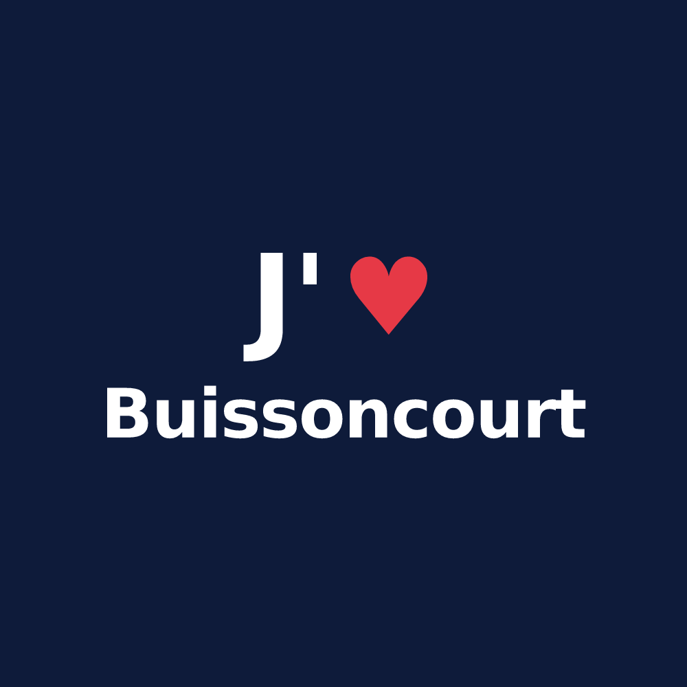 T-shirt personnalisé Buissoncourt — design J'aime Buissoncourt