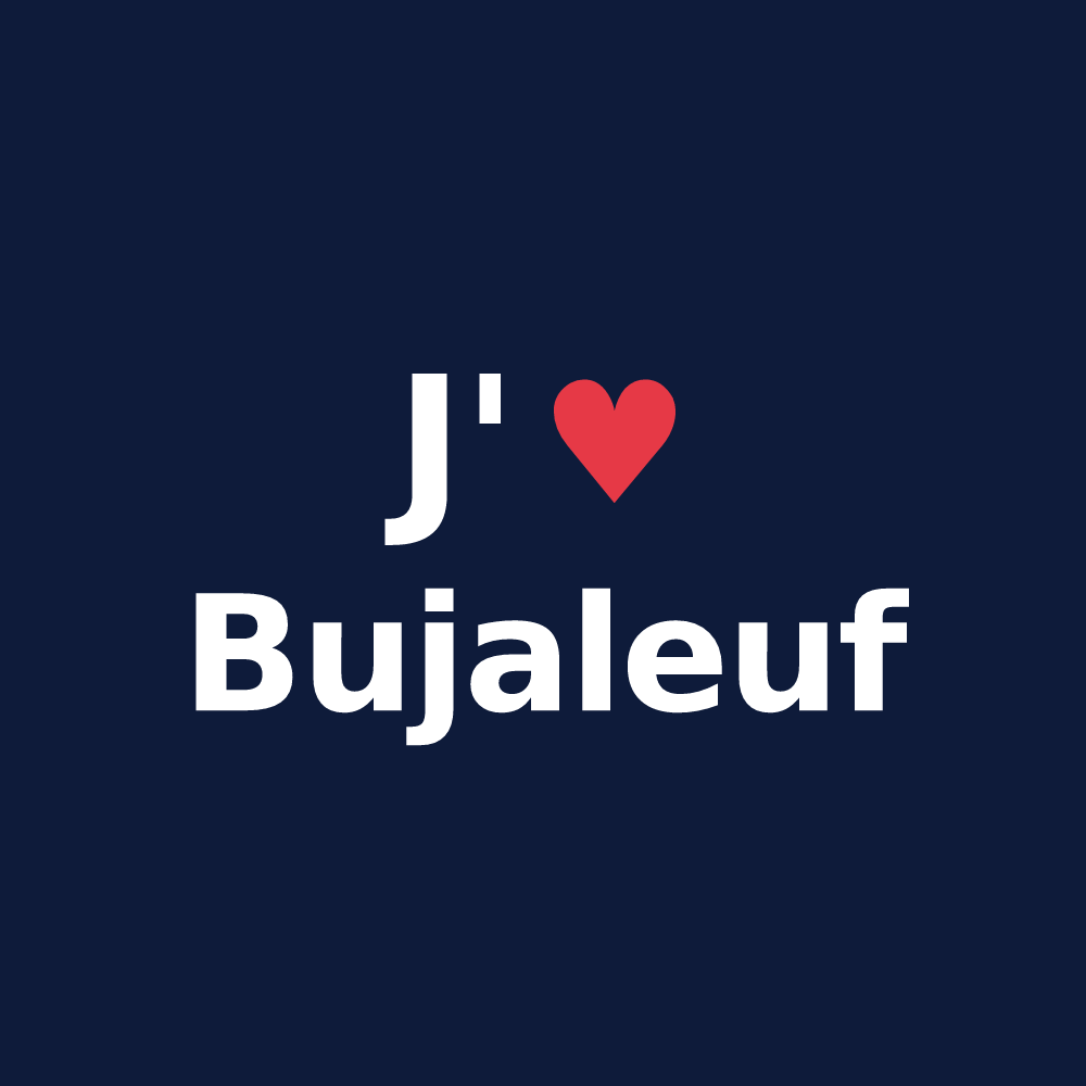 T-shirt personnalisé Bujaleuf — design J'aime Bujaleuf