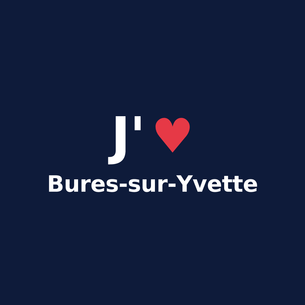 T-shirt personnalisé Bures-sur-Yvette — design « J'aime Bures-sur-Yvette » imprimé sur le t-shirt