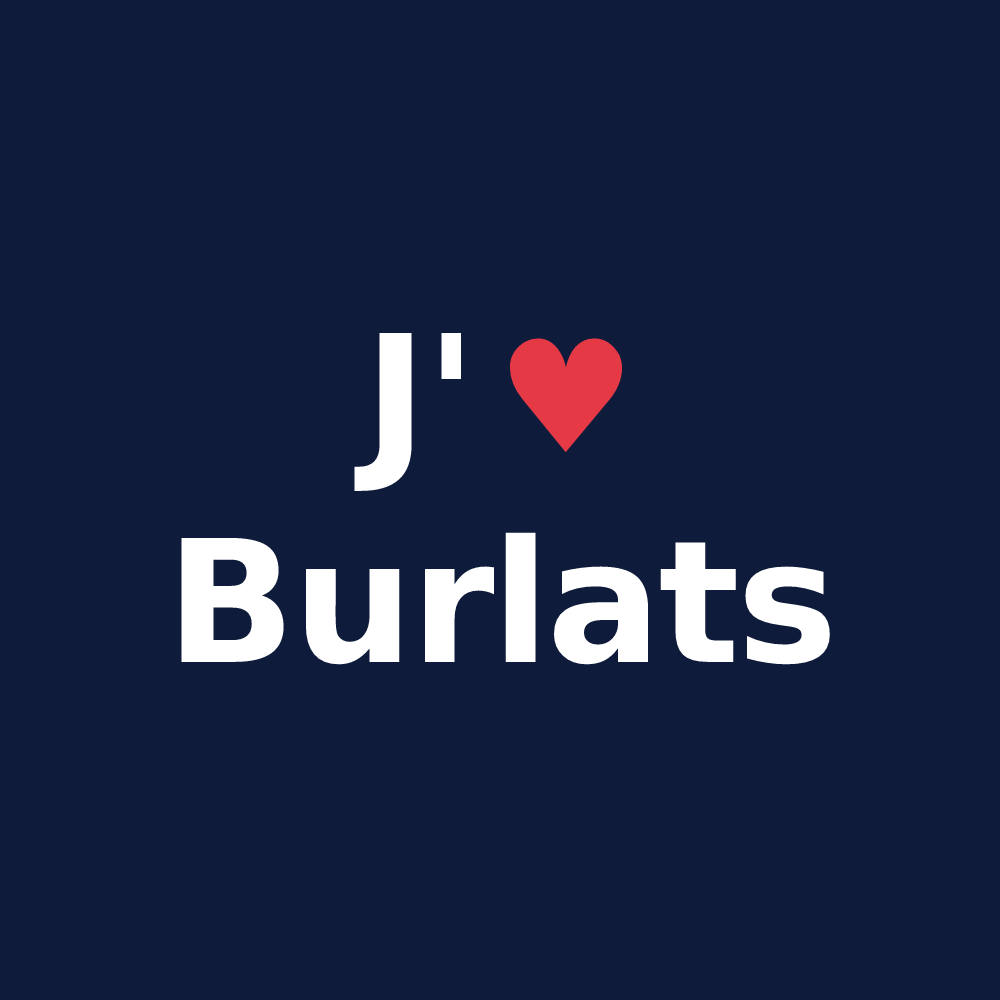 T-shirt personnalisé Burlats — design J'aime Burlats