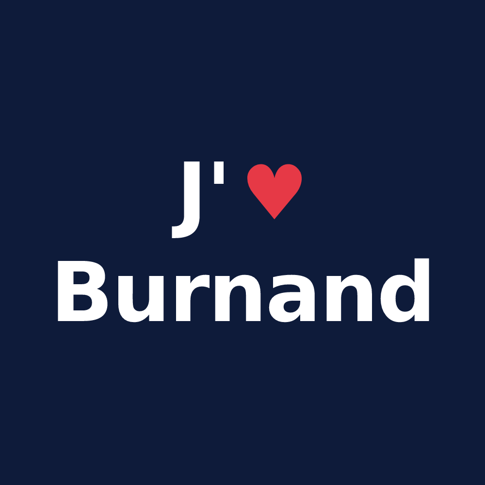T-shirt personnalisé Burnand — design J'aime Burnand