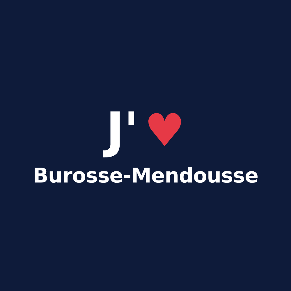 T-shirt personnalisé Burosse-Mendousse — design « J'aime Burosse-Mendousse » imprimé sur le t-shirt