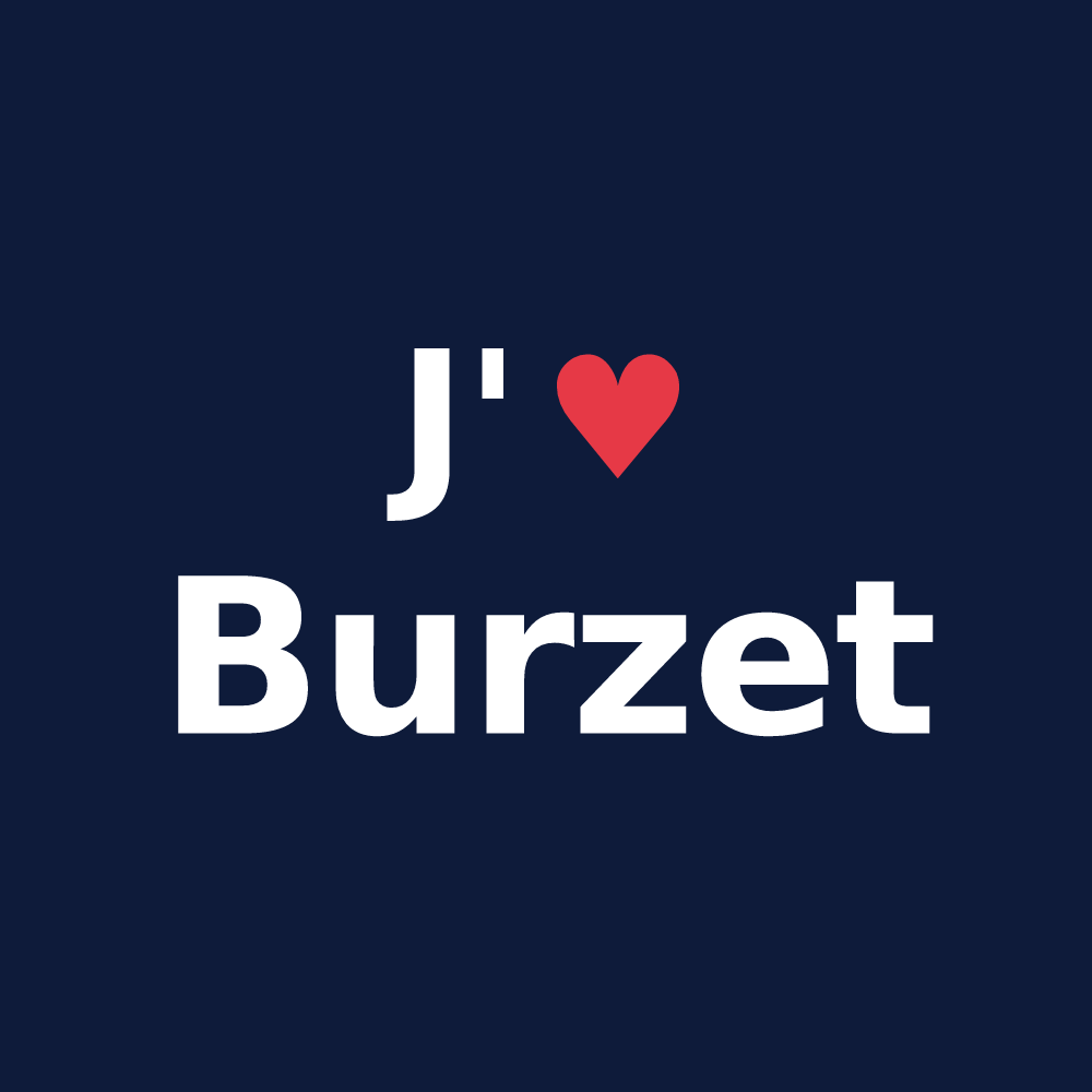 T-shirt personnalisé Burzet — design J'aime Burzet