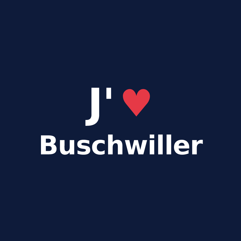 T-shirt personnalisé Buschwiller — design J'aime Buschwiller