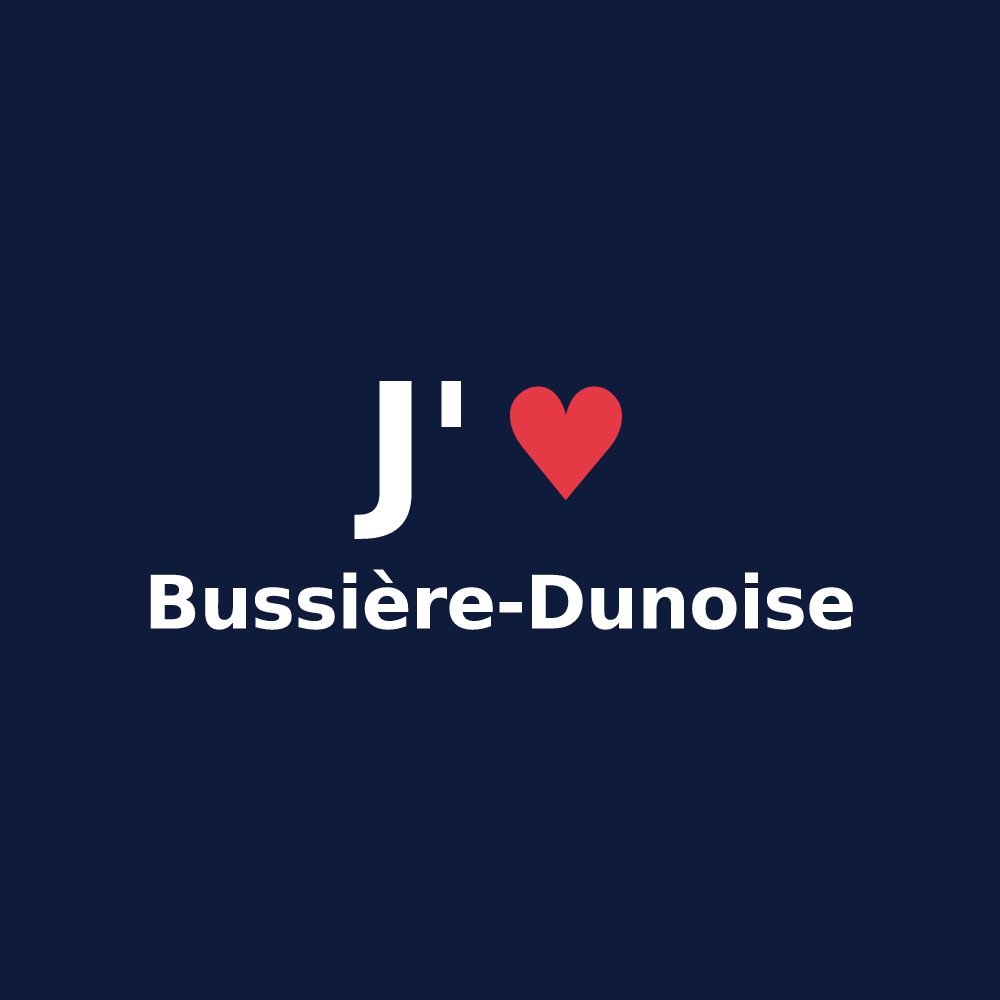 T-shirt personnalisé Bussière-Dunoise — design J'aime Bussière-Dunoise