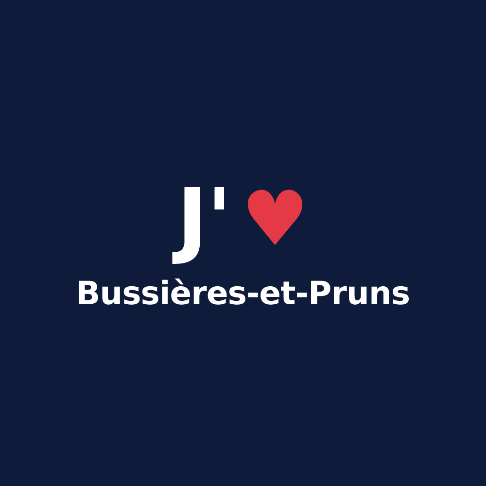 T-shirt personnalisé Bussières-et-Pruns — design J'aime Bussières-et-Pruns