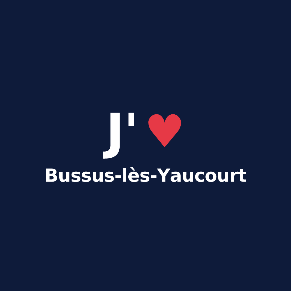 T-shirt personnalisé Bussus-lès-Yaucourt — design J'aime Bussus-lès-Yaucourt