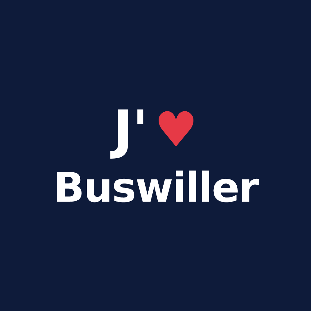 T-shirt personnalisé Buswiller — design J'aime Buswiller