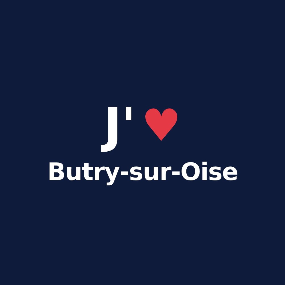 T-shirt personnalisé Butry-sur-Oise — design J'aime Butry-sur-Oise
