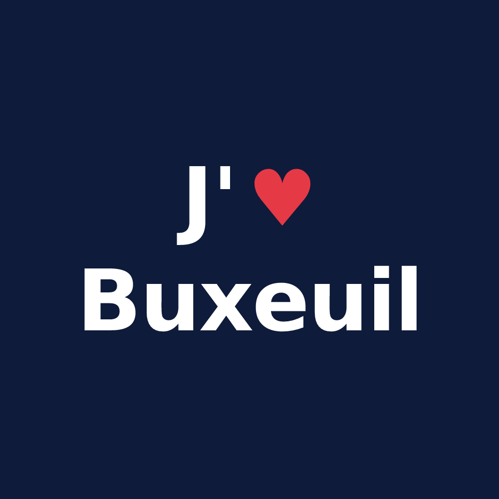 T-shirt personnalisé Buxeuil — design J'aime Buxeuil