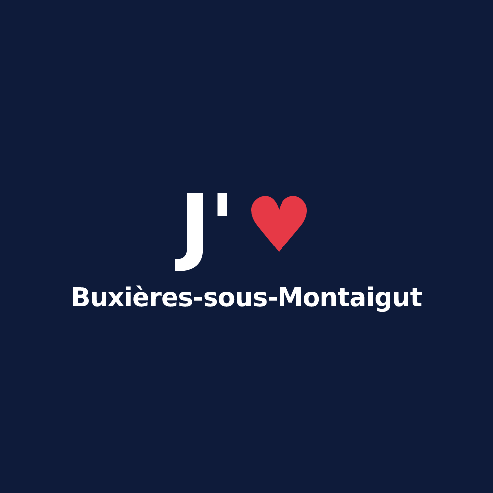 T-shirt personnalisé Buxières-sous-Montaigut — design J'aime Buxières-sous-Montaigut
