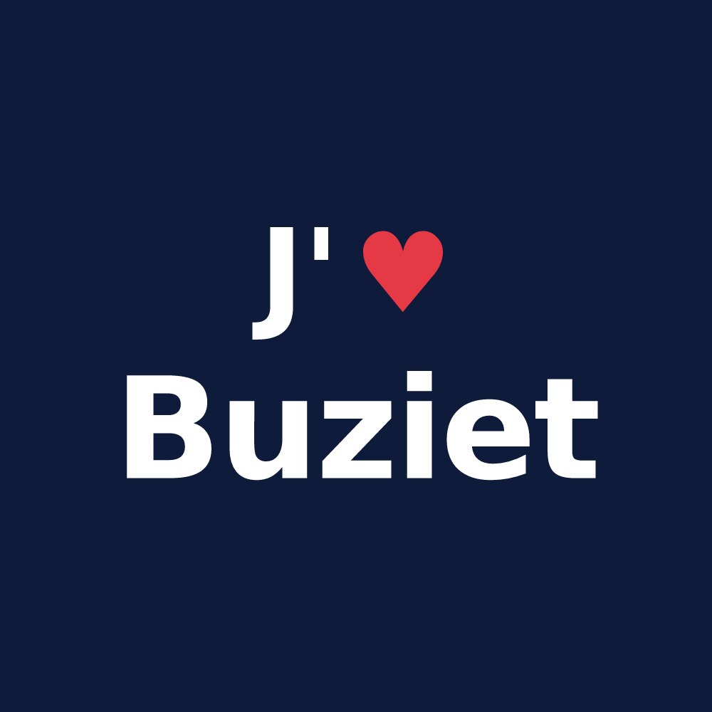 T-shirt personnalisé Buziet — design J'aime Buziet