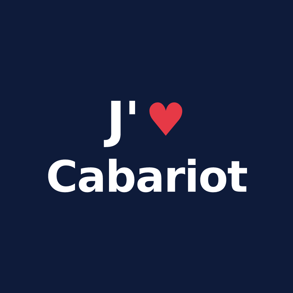 T-shirt personnalisé Cabariot — design J'aime Cabariot