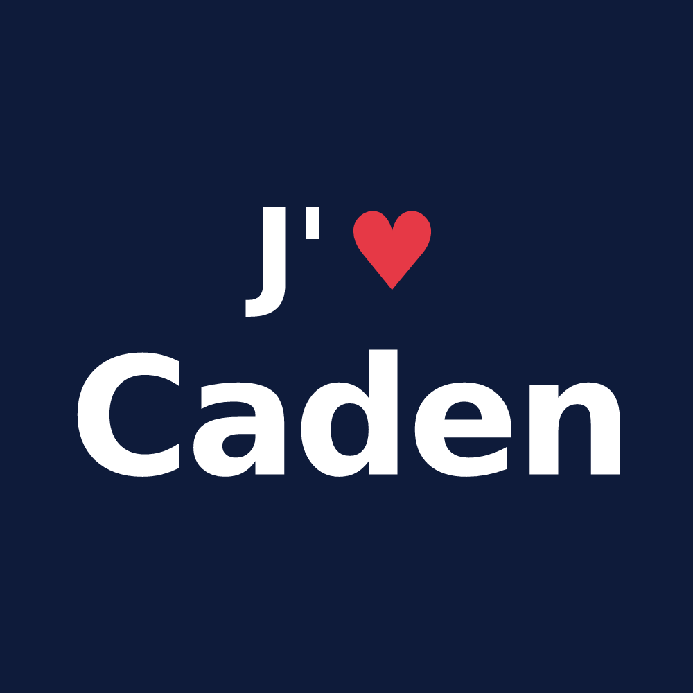 T-shirt personnalisé Caden — design J'aime Caden