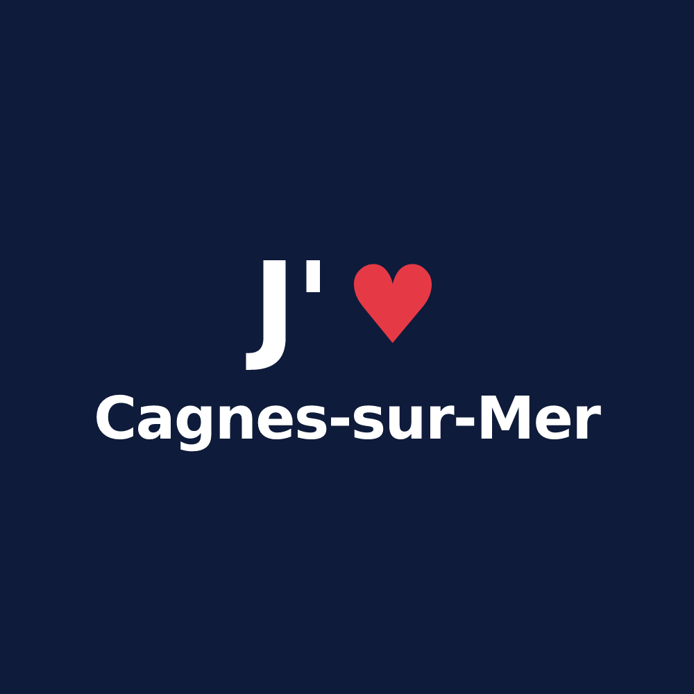 T-shirt personnalisé Cagnes-sur-Mer — design J'aime Cagnes-sur-Mer