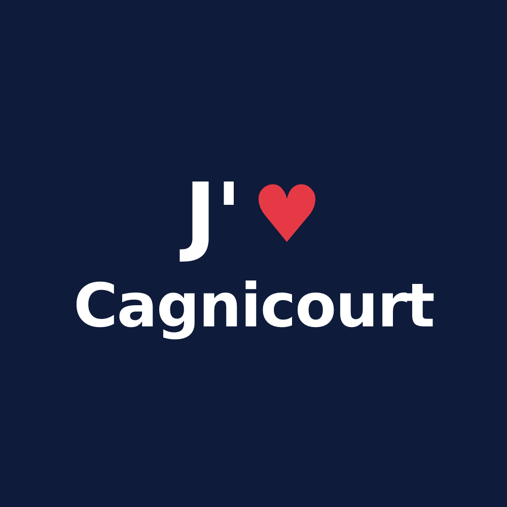 T-shirt personnalisé Cagnicourt — design J'aime Cagnicourt