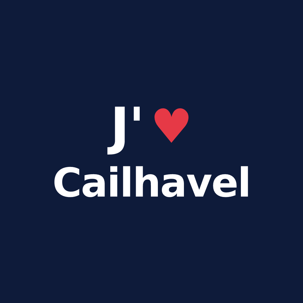 T-shirt personnalisé Cailhavel — design J'aime Cailhavel