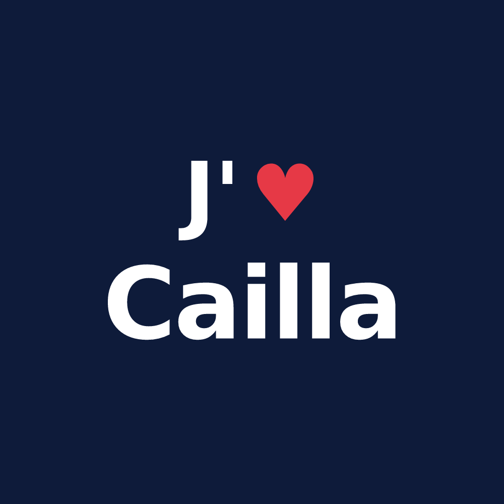 T-shirt personnalisé Cailla — design J'aime Cailla