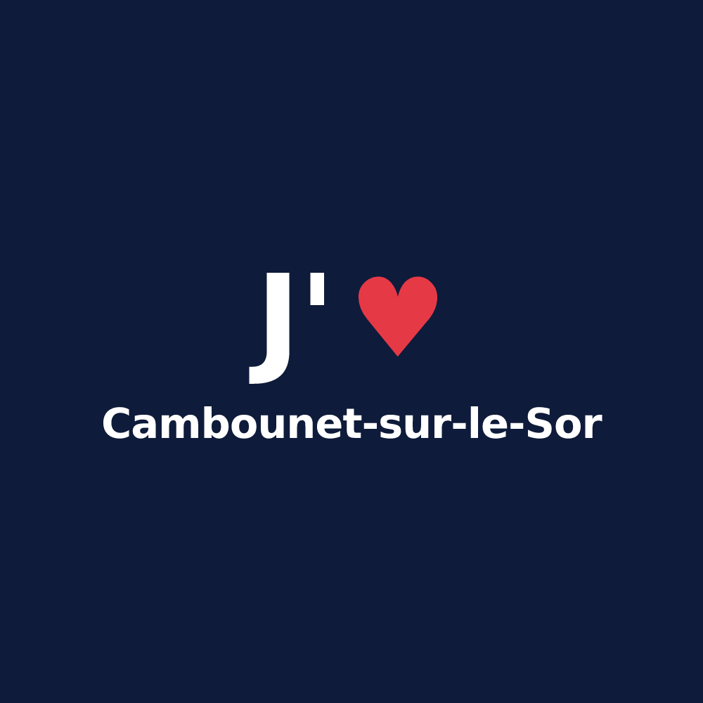 T-shirt personnalisé Cambounet-sur-le-Sor — design J'aime Cambounet-sur-le-Sor