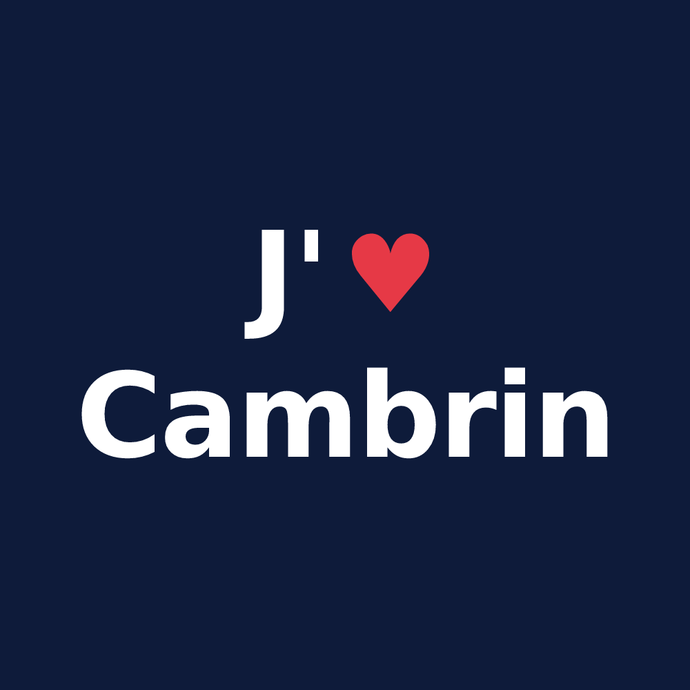 T-shirt personnalisé Cambrin — design « J'aime Cambrin » imprimé sur le t-shirt