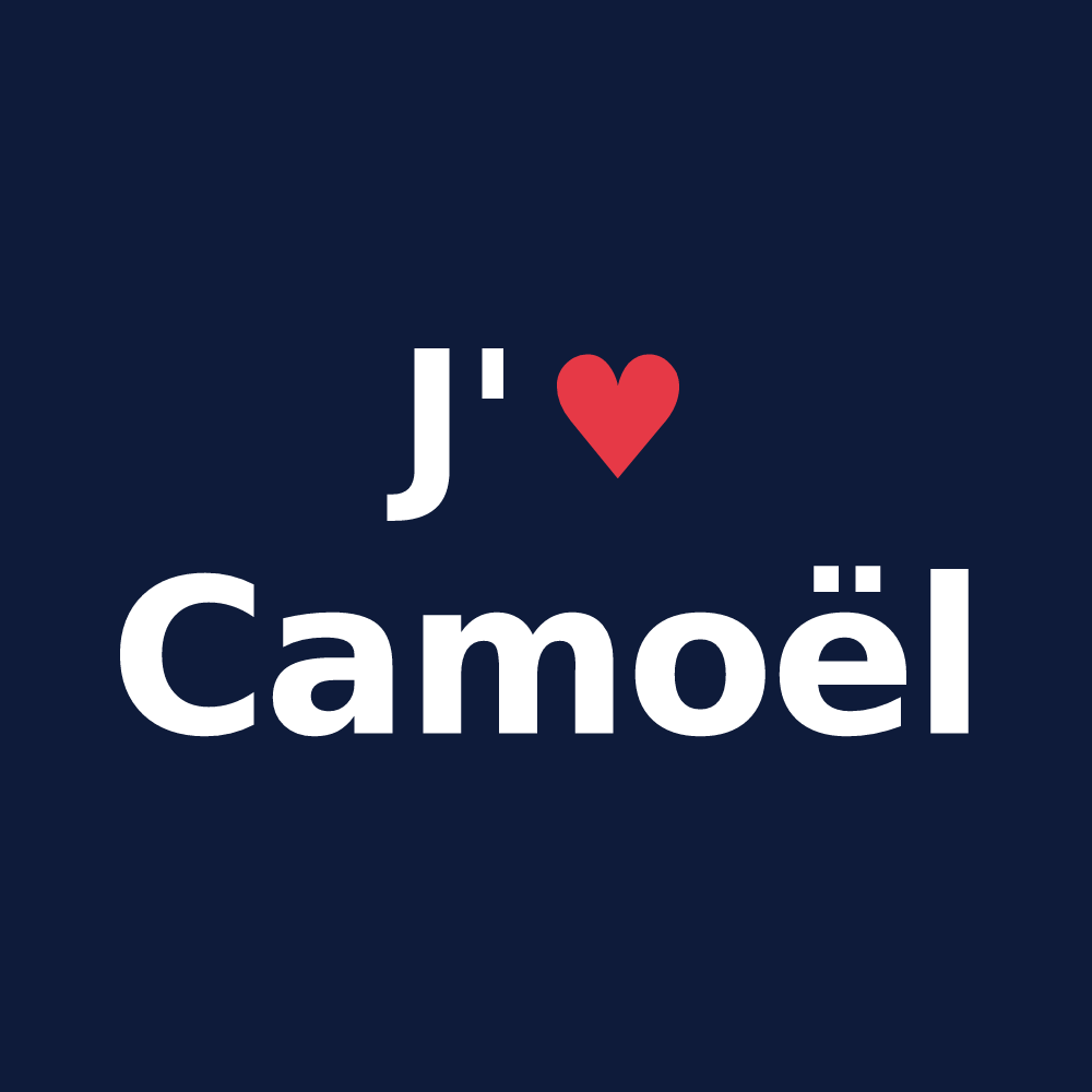 T-shirt personnalisé Camoël — design J'aime Camoël
