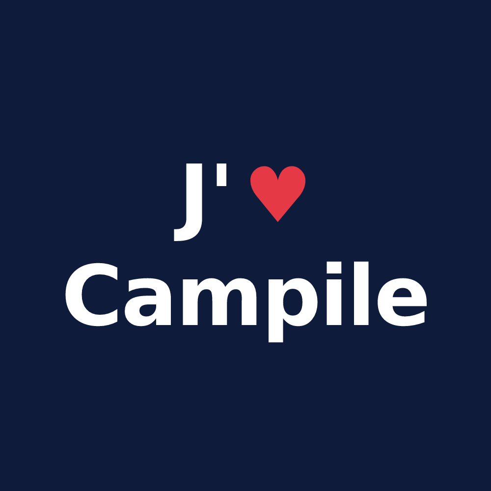 T-shirt personnalisé Campile — design J'aime Campile