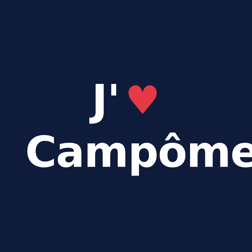 T-shirt personnalisé Campôme — design J'aime Campôme