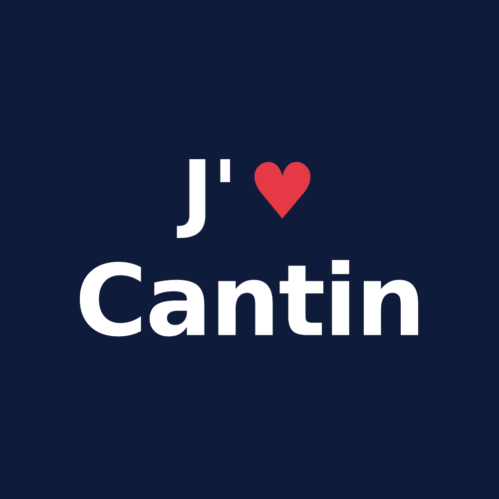 T-shirt personnalisé Cantin — design J'aime Cantin
