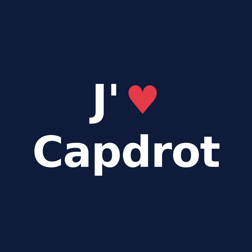 T-shirt personnalisé Capdrot — design « J'aime Capdrot » imprimé sur le t-shirt