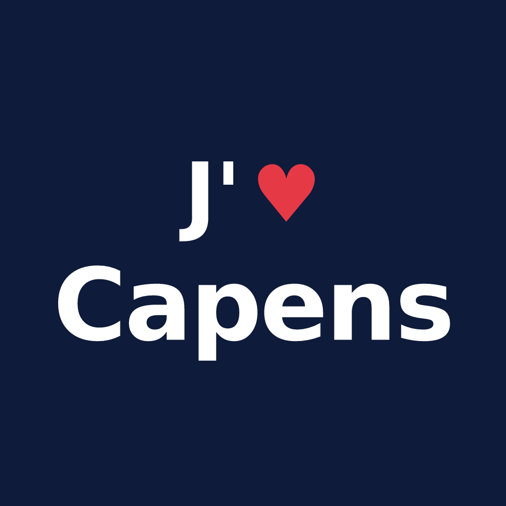 T-shirt personnalisé Capens — design « J'aime Capens » imprimé sur le t-shirt