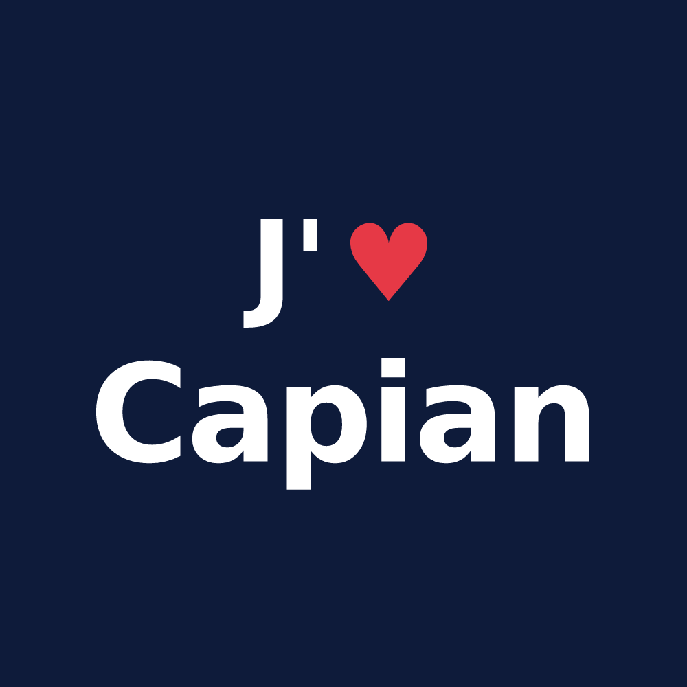 T-shirt personnalisé Capian — design J'aime Capian