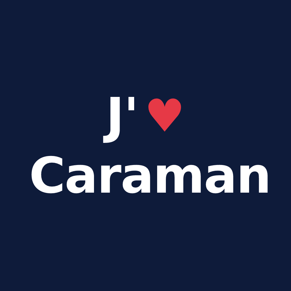 T-shirt personnalisé Caraman — design J'aime Caraman