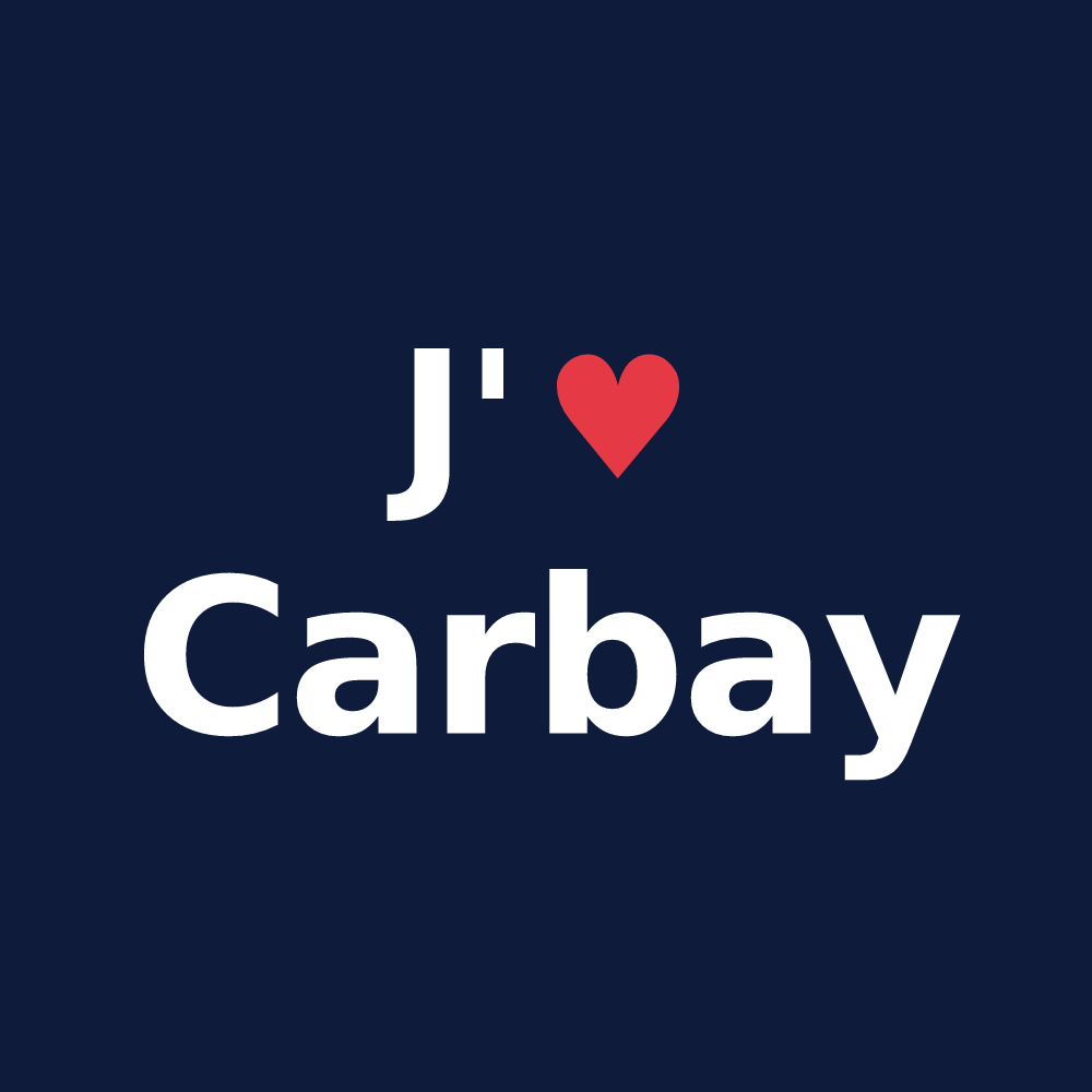 T-shirt personnalisé Carbay — design J'aime Carbay