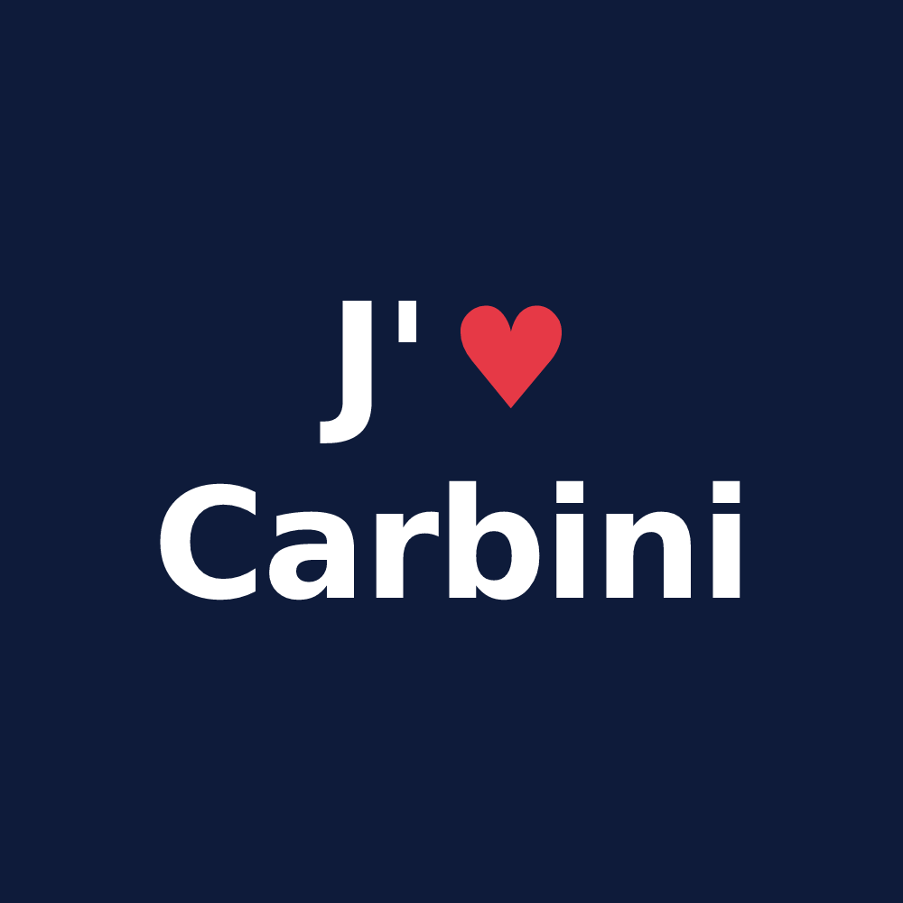 T-shirt personnalisé Carbini — design J'aime Carbini