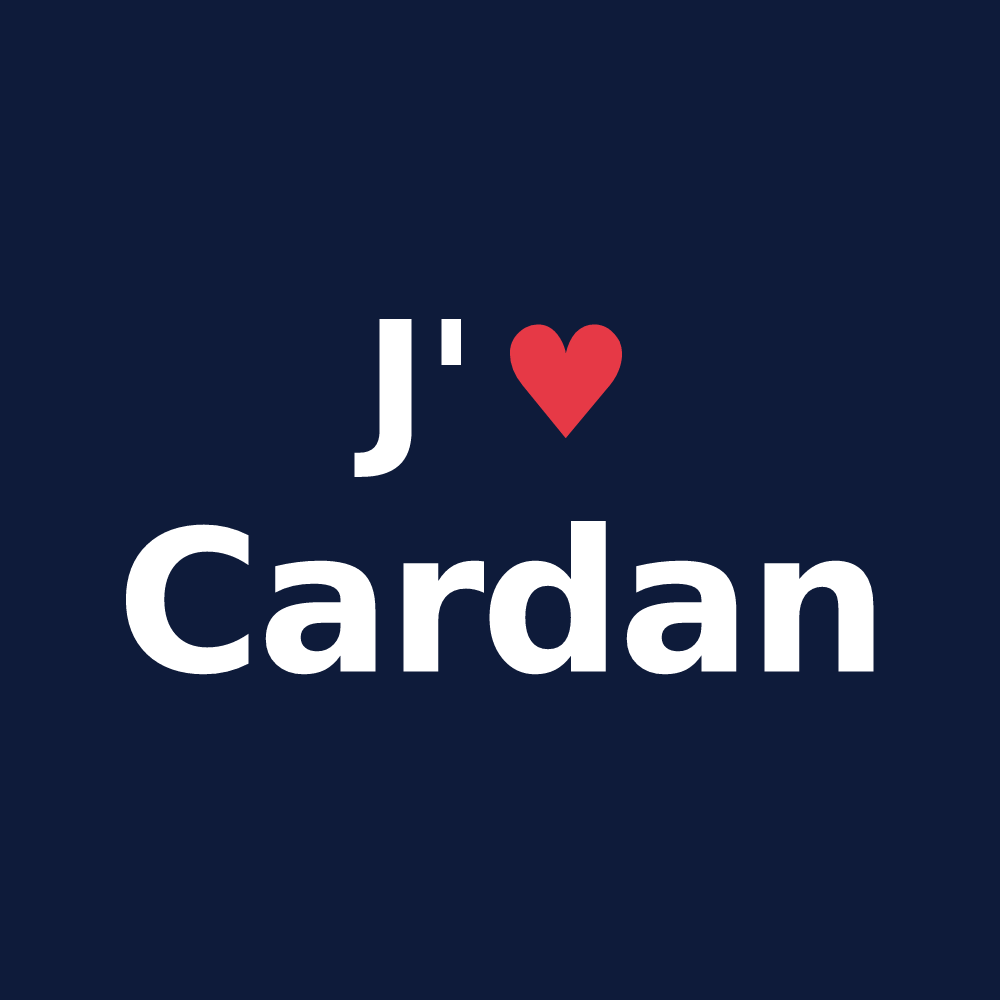 T-shirt personnalisé Cardan — design « J'aime Cardan » imprimé sur le t-shirt