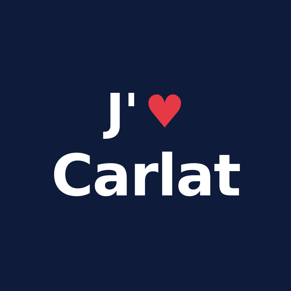 T-shirt personnalisé Carlat — design « J'aime Carlat » imprimé sur le t-shirt