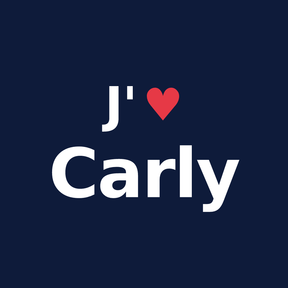 T-shirt personnalisé Carly — design J'aime Carly