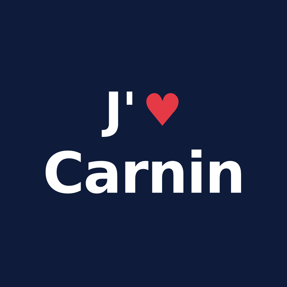 T-shirt personnalisé Carnin — design J'aime Carnin