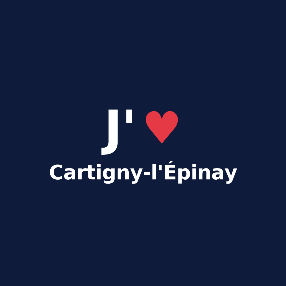 T-shirt personnalisé Cartigny-l'Épinay — design J'aime Cartigny-l'Épinay