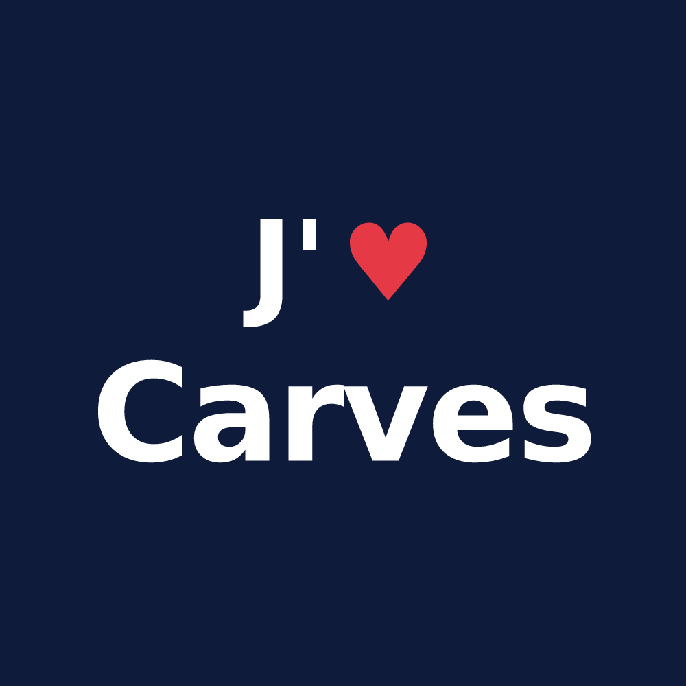 T-shirt personnalisé Carves — design J'aime Carves