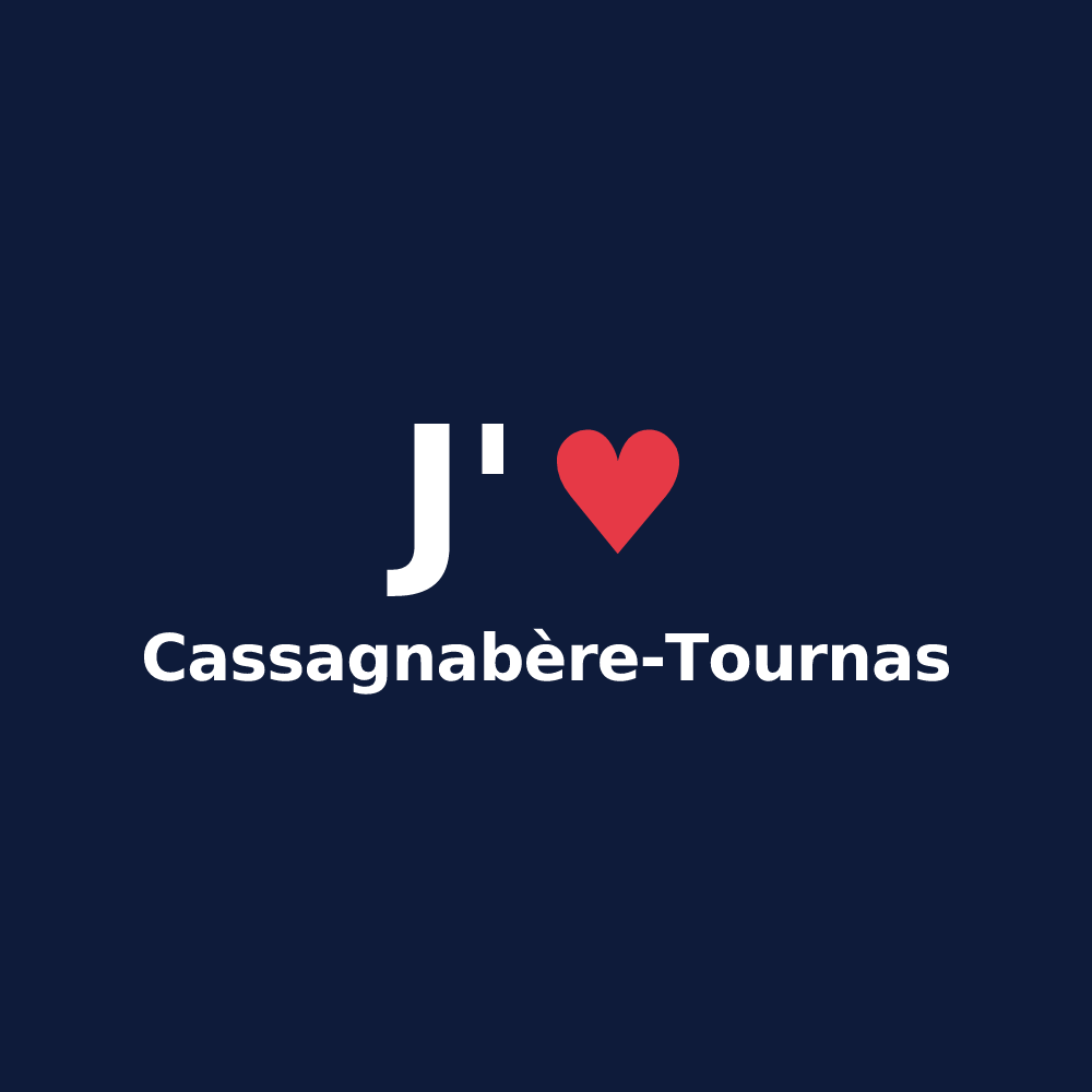 T-shirt personnalisé Cassagnabère-Tournas — design J'aime Cassagnabère-Tournas