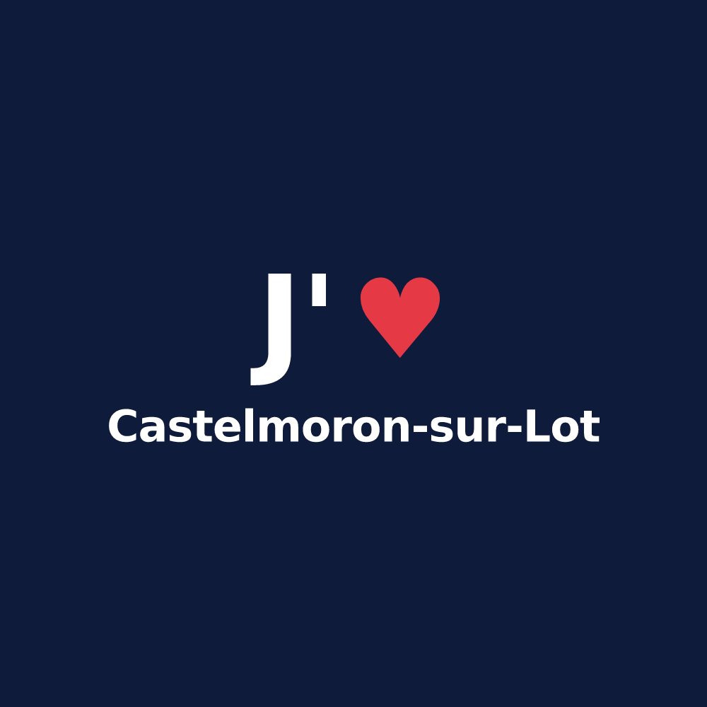 T-shirt personnalisé Castelmoron-sur-Lot — design J'aime Castelmoron-sur-Lot