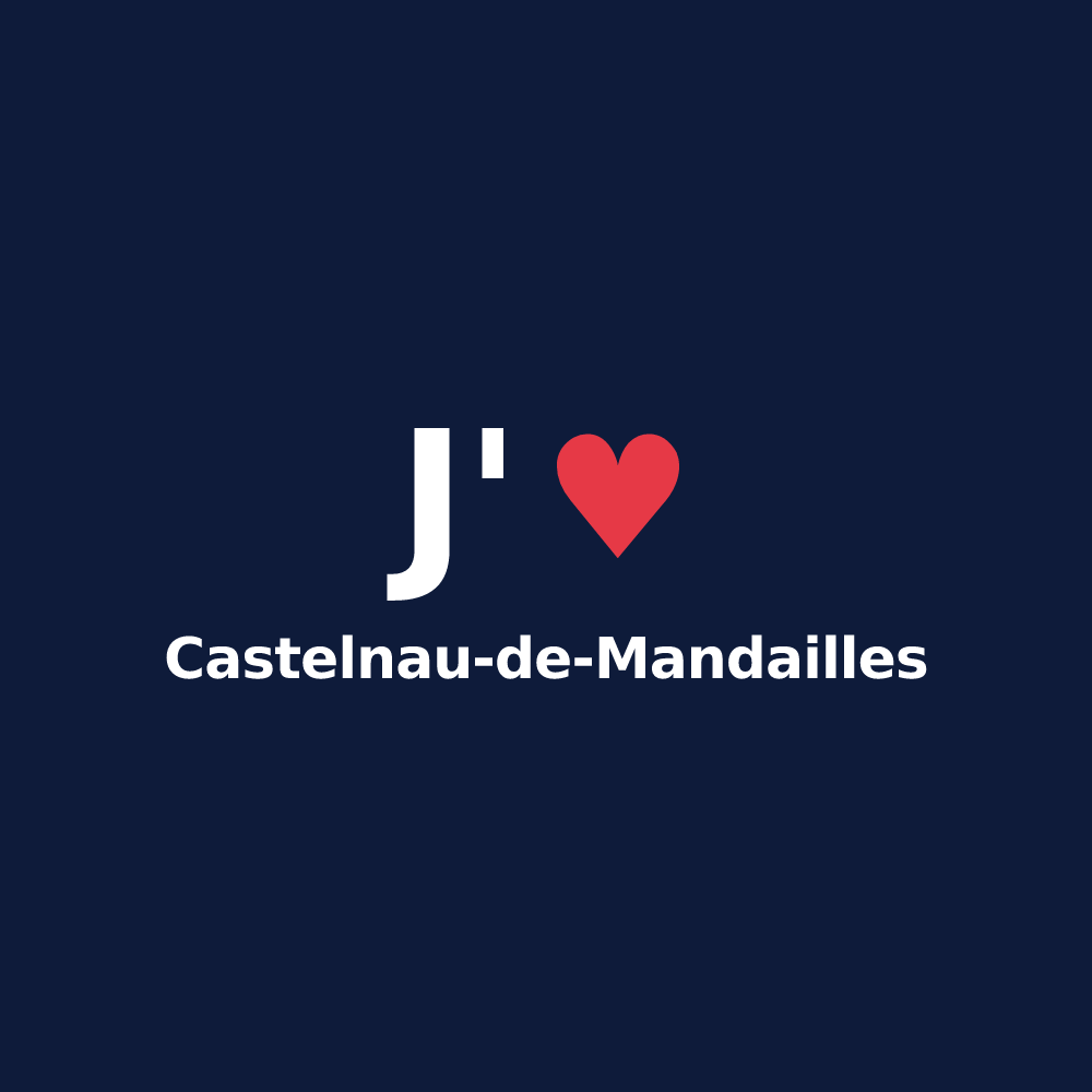 T-shirt personnalisé Castelnau-de-Mandailles — design J'aime Castelnau-de-Mandailles