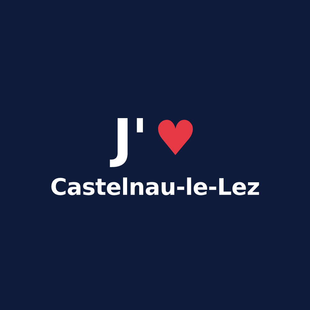 T-shirt personnalisé Castelnau-le-Lez — design J'aime Castelnau-le-Lez