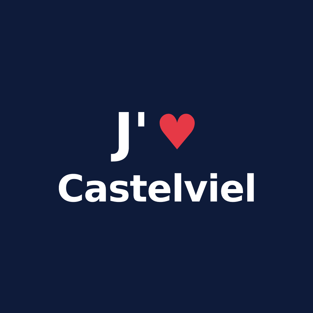 T-shirt personnalisé Castelviel — design J'aime Castelviel