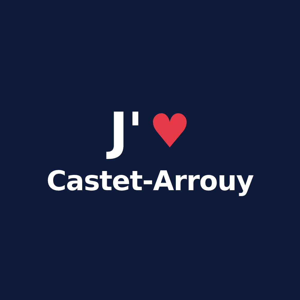 T-shirt personnalisé Castet-Arrouy — design J'aime Castet-Arrouy