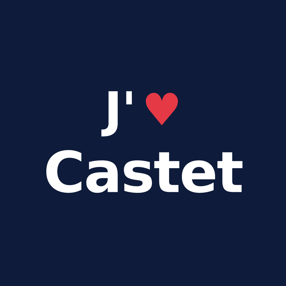 T-shirt personnalisé Castet — design J'aime Castet