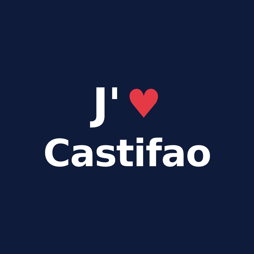 T-shirt personnalisé Castifao — design J'aime Castifao