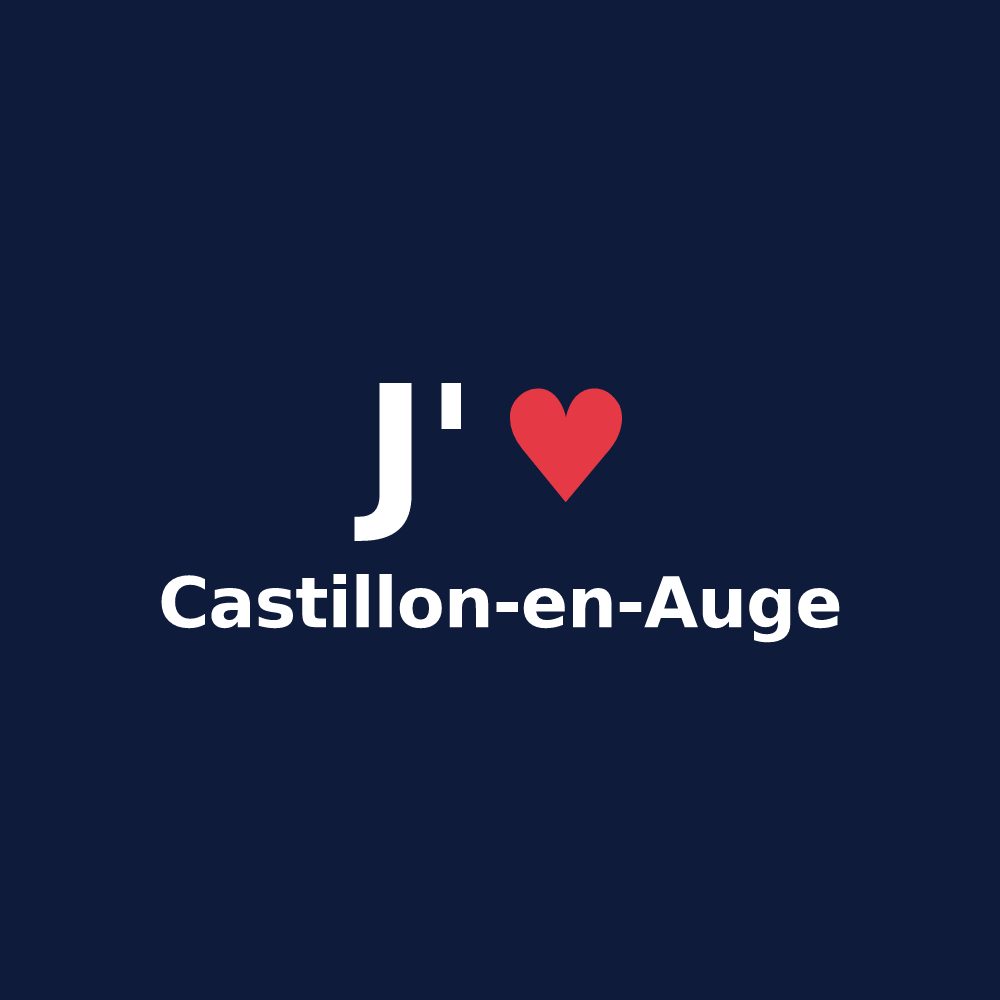 T-shirt personnalisé Castillon-en-Auge — design J'aime Castillon-en-Auge