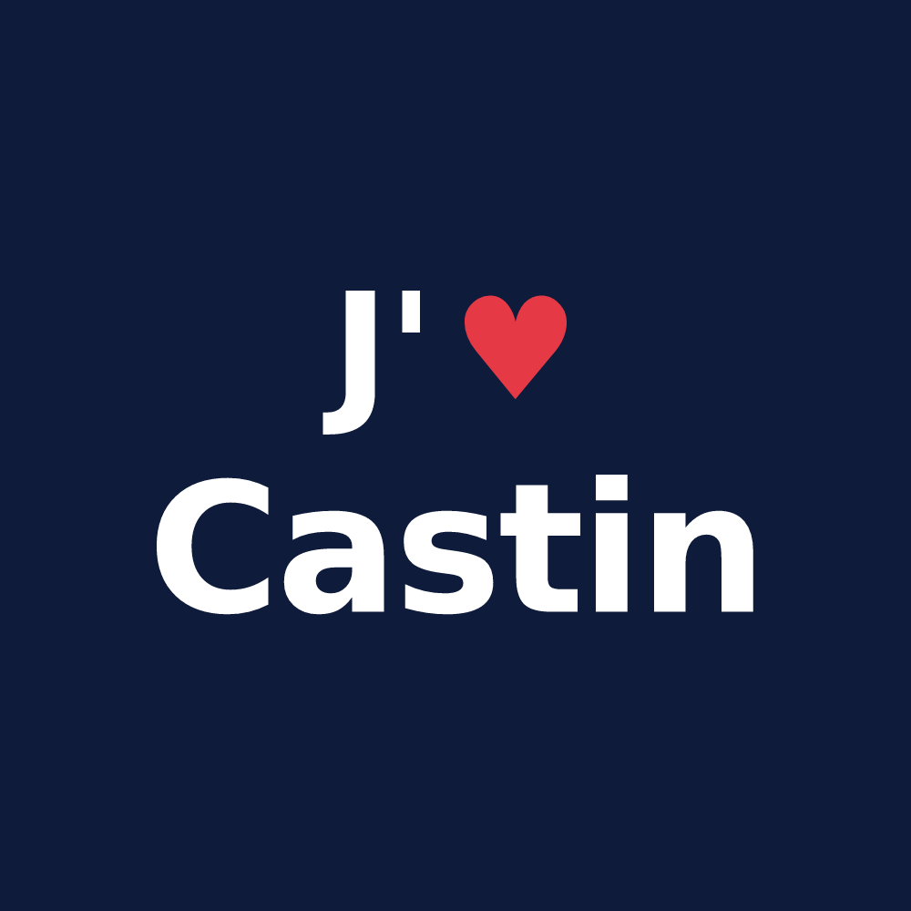 T-shirt personnalisé Castin — design J'aime Castin